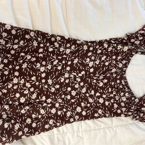 Audrey Maroon and Cream Floral Dress